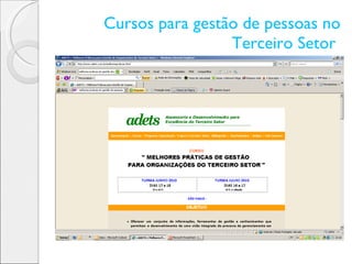 Cursos para gestão de pessoas no Terceiro Setor  