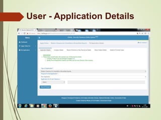 User - Application Details
 