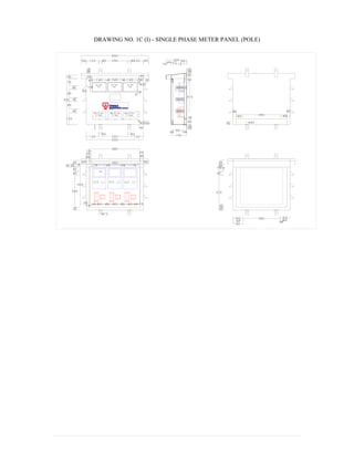 DRAWING NO. 1C (I) - SINGLE PHASE METER PANEL (POLE)
 