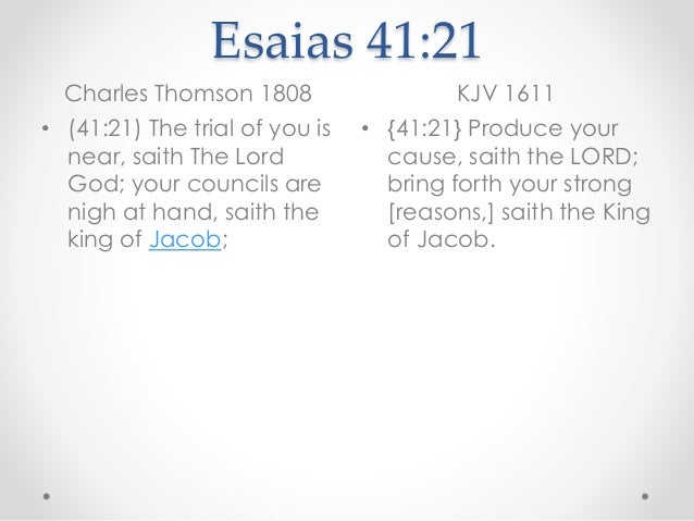 Esaias chapter 41 charles thomson 1808 and kjv with albert barnes 184…
