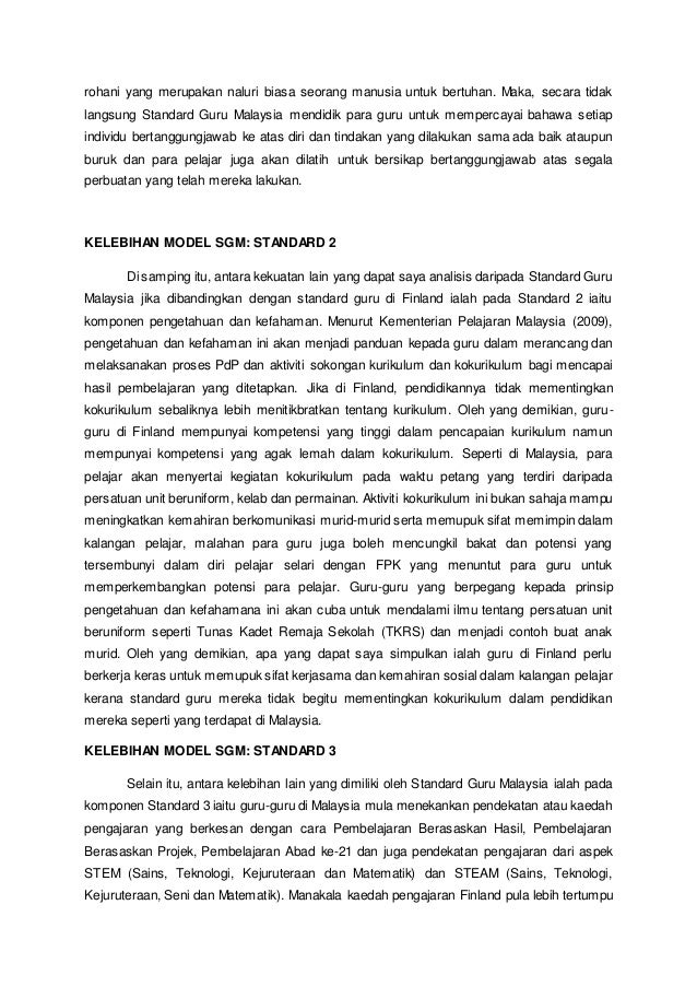 Model Standard Guru Malaysia dan standard guru di Finland