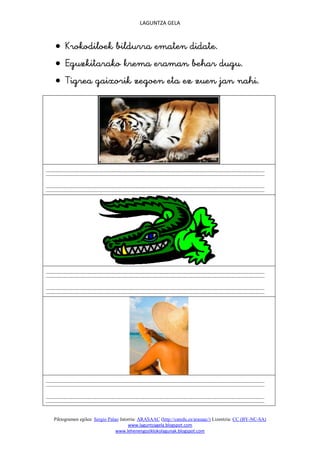 LAGUNTZA GELA

 
 
 

Piktogramen egilea: Sergio Palao Jatorria: ARASAAC (http://catedu.es/arasaac/) Lizentzia: CC (BY-NC-SA)
www.laguntzagela.blogspot.com
www.lehenengoziklokolagunak.blogspot.com

 