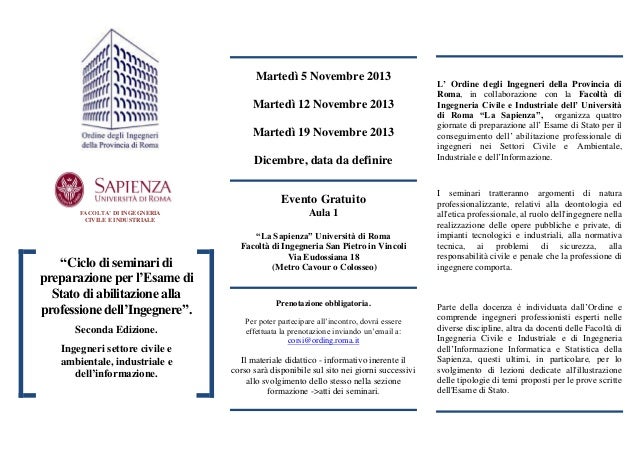 Esame Di Stato Ingegneria Tor Vergata