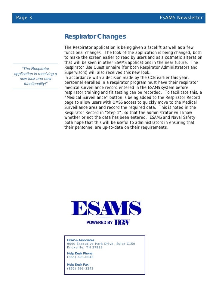Esams Newsletter Sept 2010
