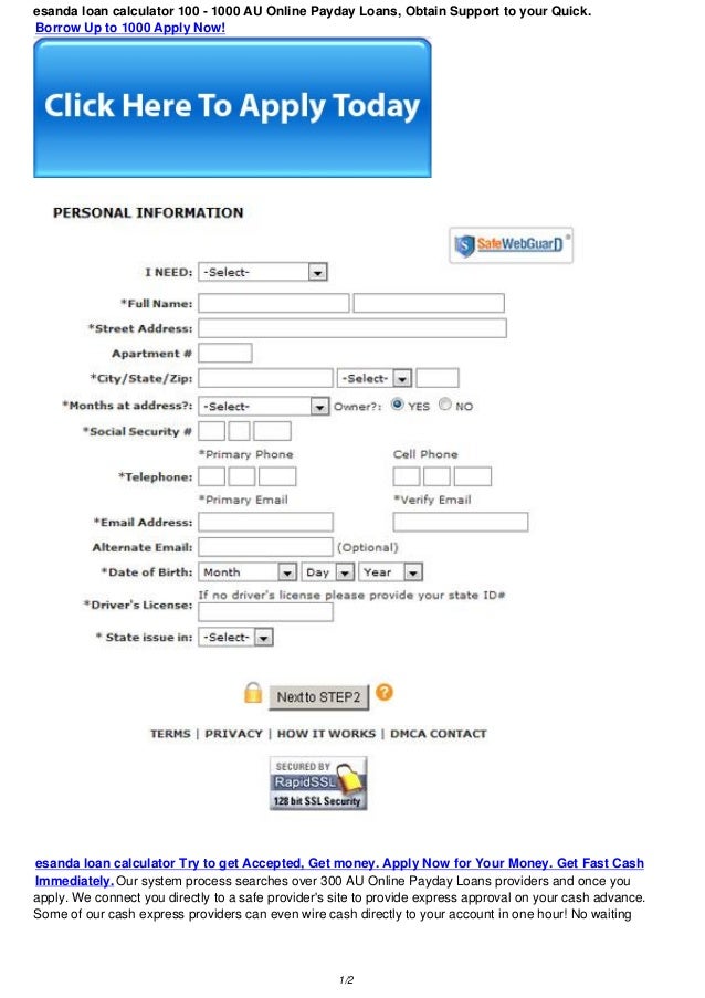 esanda loan calculator 100 1000 au payday loans online quick loan calculator