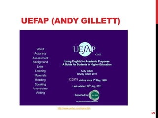 UEFAP (ANDY GILLETT)




       http://www.uefap.com/index.htm




                                        5
 
