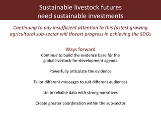 The roles of livestock in achieving the sustainable development goals