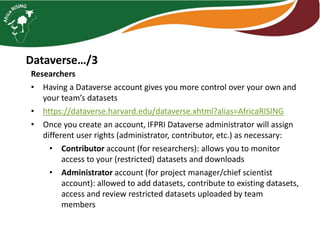 Monitoring and Evaluation  2019 activities and workplan for 2020