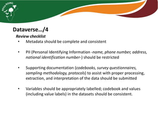 Monitoring and Evaluation  2019 activities and workplan for 2020