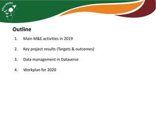 Monitoring and Evaluation  2019 activities and workplan for 2020