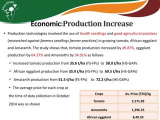 Integrating vegetables into maize based-farming systems in Babati District, Tanzania