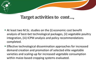 Integrating vegetables into maize based-farming systems in Babati District, Tanzania