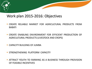 Update on Babati District Research–for–Development (R4D) Platform, Tanzania