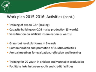 Update on Babati District Research–for–Development (R4D) Platform, Tanzania