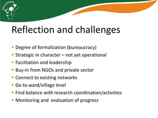 Update on Babati District Research–for–Development (R4D) Platform, Tanzania