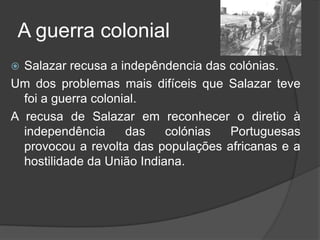 A candidatura de Humberto DelgadoEm 1958, o general Humberto Delgado candidatou-se às eleições presidenciais, acabando por conseguir o apoio de toda a oposição. Durante a campanha eleitoral, o general conseguiu uma grande adesão popular. Contudo Américo Tomás, candidato apoiado pela União Nacional, foi declarado vencedor.O Precidente da República passou a ser eleito por um colégio eleitoral, da confiança de Salazar, e não directamente pelos cidadãos eleitores.