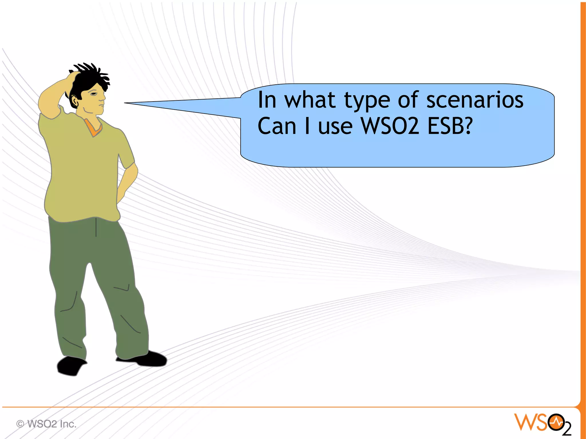 In what type of scenarios
Can I use WSO2 ESB?




                            18
 