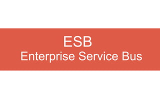 Enterprise Service Bus
ESB
 