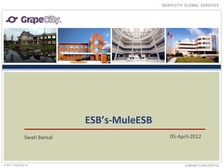 ESB’s-MuleESB
                 Swati Bansal                   05-April-2012



© 2011 GrapeCity inc.
 