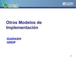 Otros Modelos de
Implementación
66
IGARASHI
GREIF
 