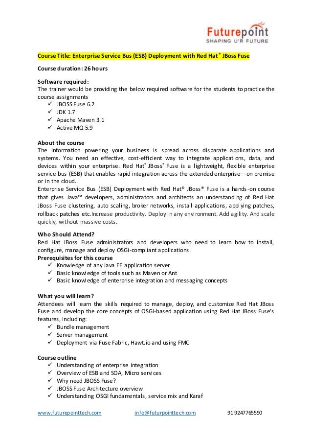 Esb jboss fuse training