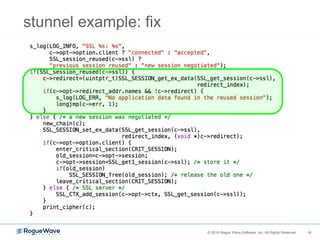 18© 2016 Rogue Wave Software, Inc. All Rights Reserved. 18
stunnel example: fix
 