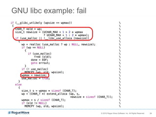 24© 2016 Rogue Wave Software, Inc. All Rights Reserved. 24
GNU libc example: fail
 