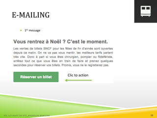 E-MAILING
 1er message
ESC 127 AUDIT DE SITE_BAUDOUIN MARILYNE 53
Clic to action
 