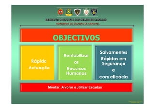 MANOBRAS DE ESCADAS DE GANCHOS

Montar, Arvorar e utilizar Escadas

Hugo Santos – CB Estoril
Outubro - 2008

 