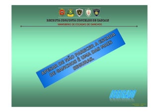 MANOBRAS DE ESCADAS DE GANCHOS

Hugo Santos – CB Estoril
Outubro - 2008

 