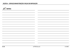 SEÇÃO 6 – SERVIÇO/MANUTENÇÃO E PEÇAS DE REPOSIÇÃO
6–30 LIFTPOD da JLG 3123996
NOTAS:
 