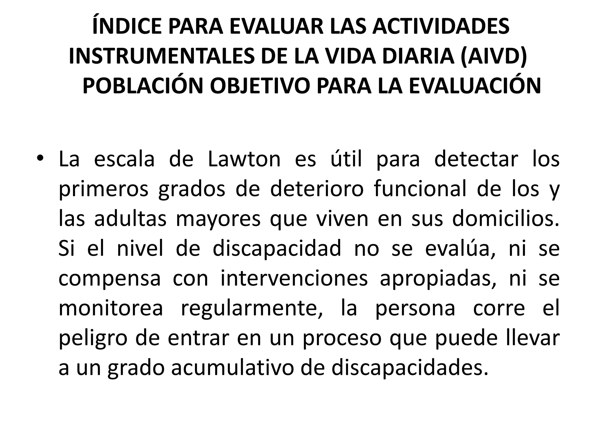 Escala aivd | PPTX
