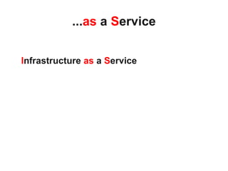 ...as a Service


Infrastructure as a Service
 