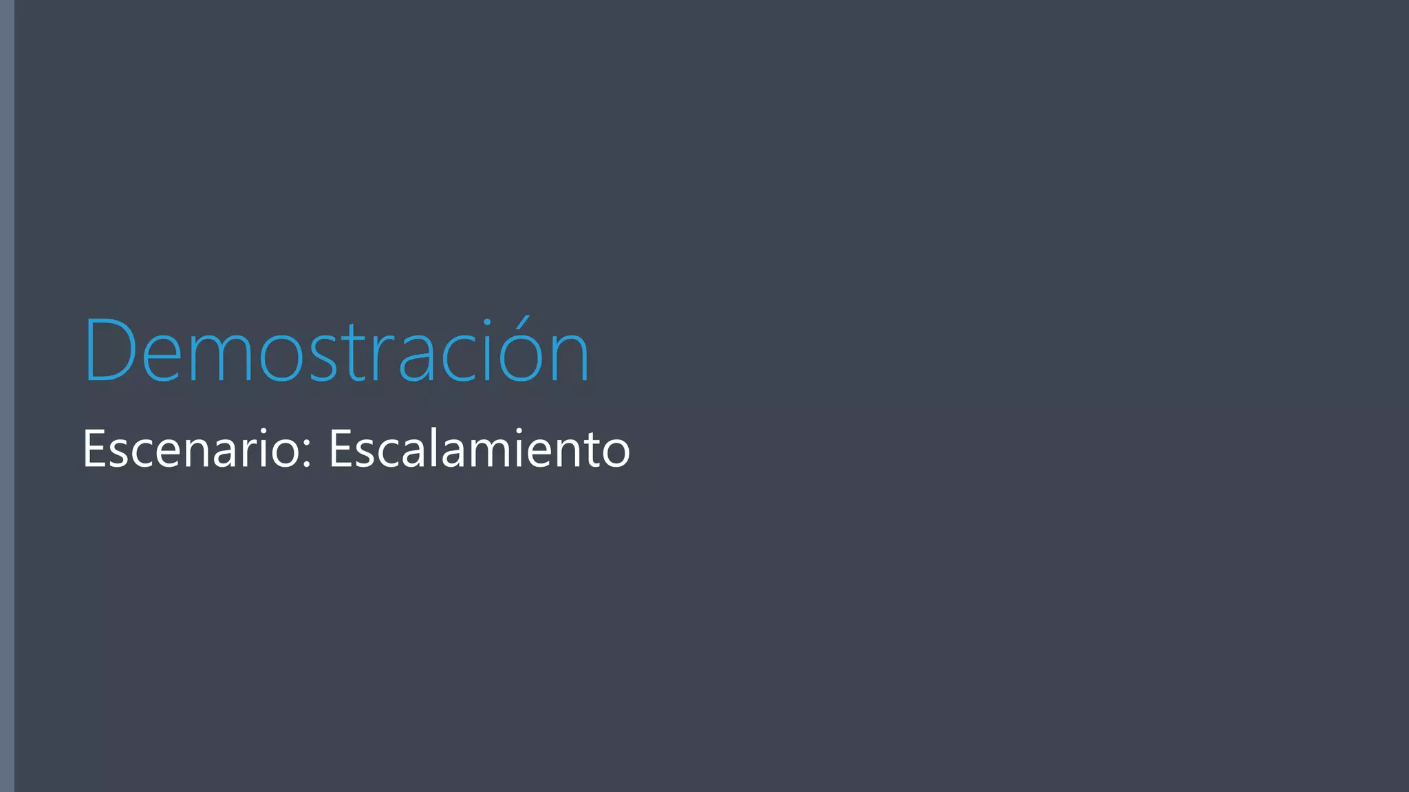 Demostración 
Escenario: Escalamiento 
 