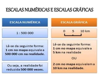 ESCALAS NUMÉRICAS E ESCALAS GRÁFICAS
 