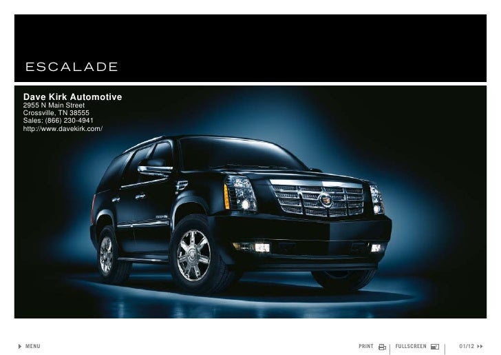 2011 Cadillac Escalade Dave Kirk Automotive Crossville, TN