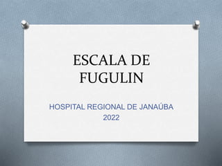 ESCALA DE
FUGULIN
HOSPITAL REGIONAL DE JANAÚBA
2022
 