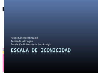 Felipe Sánchez Hincapié
Teoría de la Imagen
Fundación Universitaria Luis Amigó
 