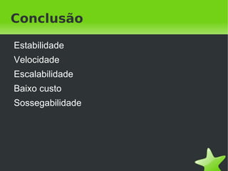 Flood de timeout na prática
def show
  sleep 10
end

> ab -n 3 -c 1 http://localhost/pessoa/4
> tail -f /var/log/nginx/proxy.log
[26/Apr/2012:23:29:02 -0300] /pessoas/4 200 STALE 200
[26/Apr/2012:23:29:07 -0300] /pessoas/4 200 STALE 200
[26/Apr/2012:23:29:12 -0300] /pessoas/4 200 STALE 200

tail -f log/development.log | grep "pessoas/4"
Started GET "/pessoas/4" for 127.0.0.1 at 2012-04-26 23:28:57 -0300
Started GET "/pessoas/4" for 127.0.0.1 at 2012-04-26 23:29:07 -0300
Started GET "/pessoas/4" for 127.0.0.1 at 2012-04-26 23:29:17 -0300

                                  
 