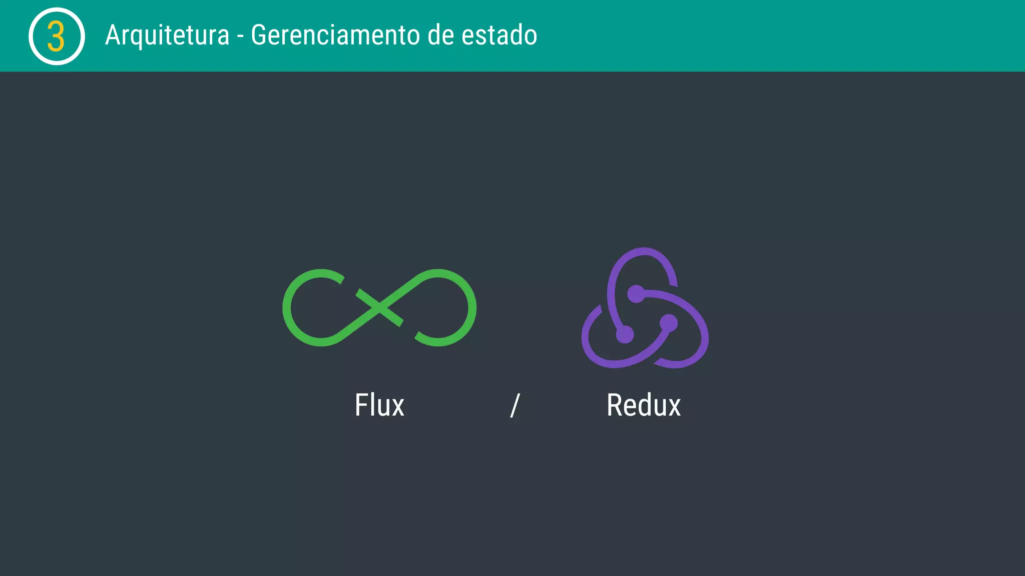 3 Arquitetura - Gerenciamento de estado Flux Redux/ 