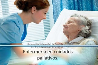 Enfermería en cuidados
paliativos.
Benemérita Universidad de Guadalajara.
Centro Universitario de los altos.
2/15/2017 1
 