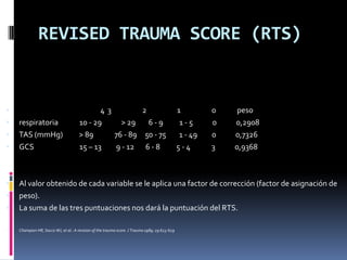 Escalas de valoracion de trauma | PPTX