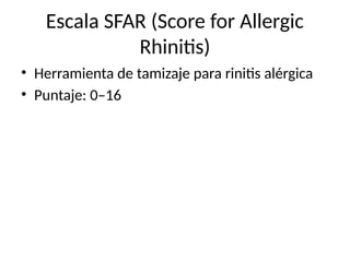Escala SFAR: Herramienta para Diagnóstico y Tamizaje de Rinitis ...