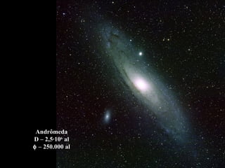 Andrômeda
D – 2,5·106
al
φ – 250.000 al
 