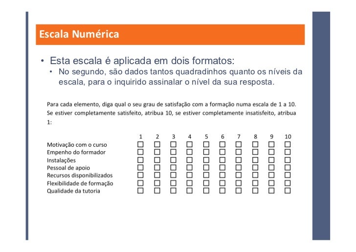 Scala Da 1 A 5 Questionario Escalas para Medição de Atitudes - Com Exemplos Práticos Aplicados à