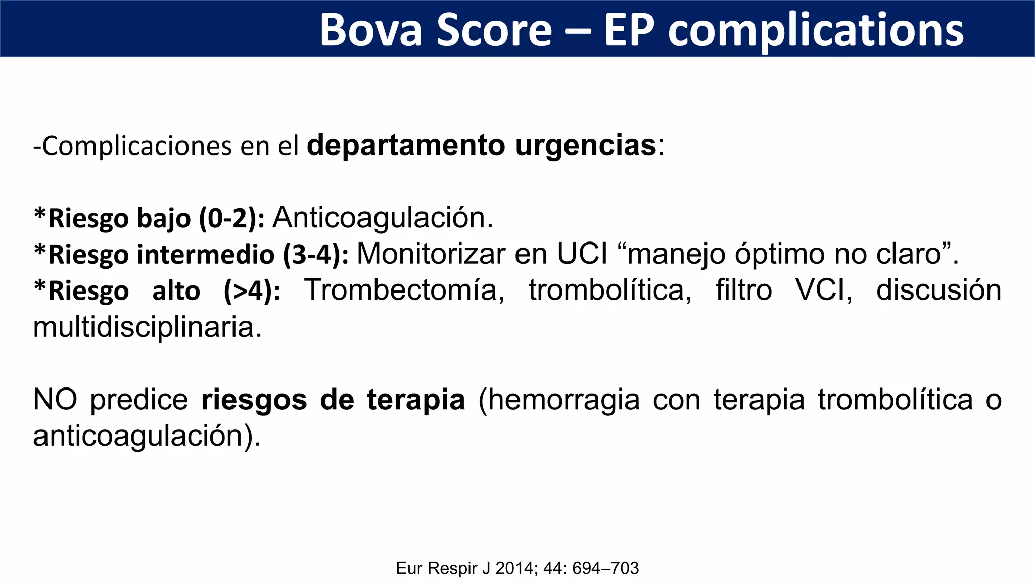 Escalas de riesgo en tromboembolismo pulmonar TEP | PPTX