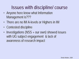 An inquiry based approach in a first year undergraduate class