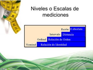 Niveles o Escalas de
     mediciones
 