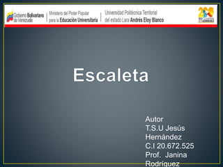 Autor
T.S.U Jesús
Hernández
C.I 20.672.525
Prof. Janina
Rodríguez
 