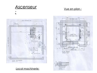 Local machinerie:Local machinerie:
Vue en plan :Vue en plan :AscenseurAscenseur
::
 